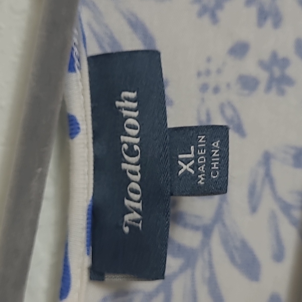 ModCloth Blue Floral Print Women's Dress Xl - Picture 2 of 8
